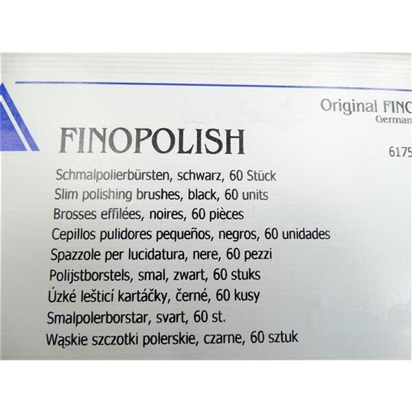 FINOPOLISH Schmalpolierbürsten, schwarz, 60 Stück - Fino